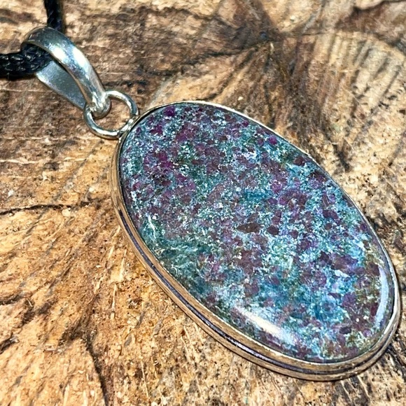 Spotted Purple Ruby Fuchsite Pendant 2” - Picture 4 of 6